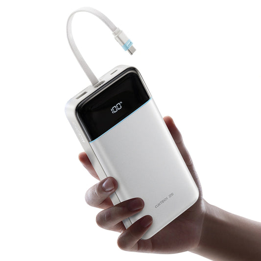 Zunanja baterija Cuktech LPB252N, 25000 mAh, 120 W, QC + PD, 1 × USB-A – 2 × USB-C, bela