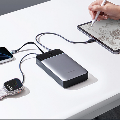 Zunanji akumulator Cuktech LPB252N, 25000mAh, 120W, QC + PD, 1 x USB-A - 2 x USB-C, Siva