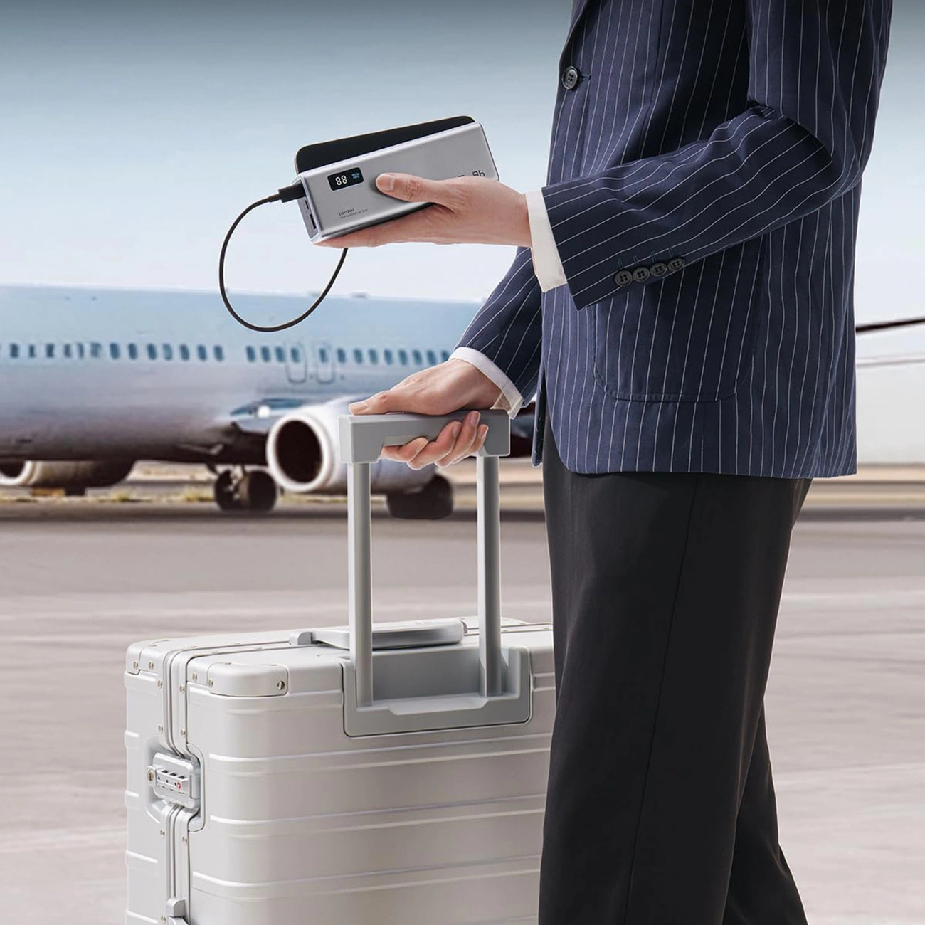 Zunanja baterija Cuktech P+ No.15, 20000mAh, 150W, QC + PD, 1 x USB-A - 2 x USB-C, Siva CUKPB200GLBK