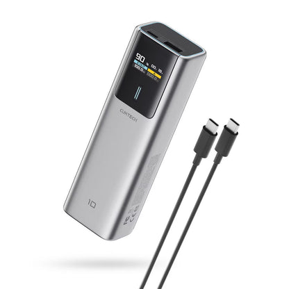 Zunanji akumulator Cuktech PB150P, 15000mAh, 120W, QC + PD, 1 x USB-A - 2 x USB-C, Siva CKPB150POSGR