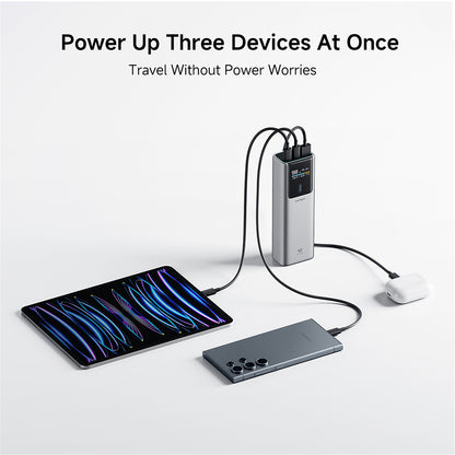 Zunanji akumulator Cuktech PB150P, 15000mAh, 120W, QC + PD, 1 x USB-A - 2 x USB-C, Siva CKPB150POSGR