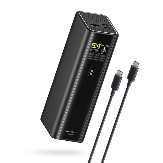 Zunanja baterija Cuktech PB200U, 20000 mAh, 210 W, QC + PD, 1 × USB-A – 2 × USB-C, bela CKPB200UGLGR