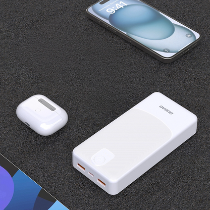 Dudao K10Pro External Battery, 20000mAh, 12W, 2 x USB-A, White