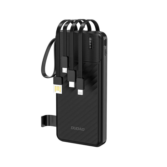 Dudao K11 External Battery, 10000mAh, 10W, 1 x Lightning - 1 x microUSB - 1 x USB-A - 1 x USB-C, Black