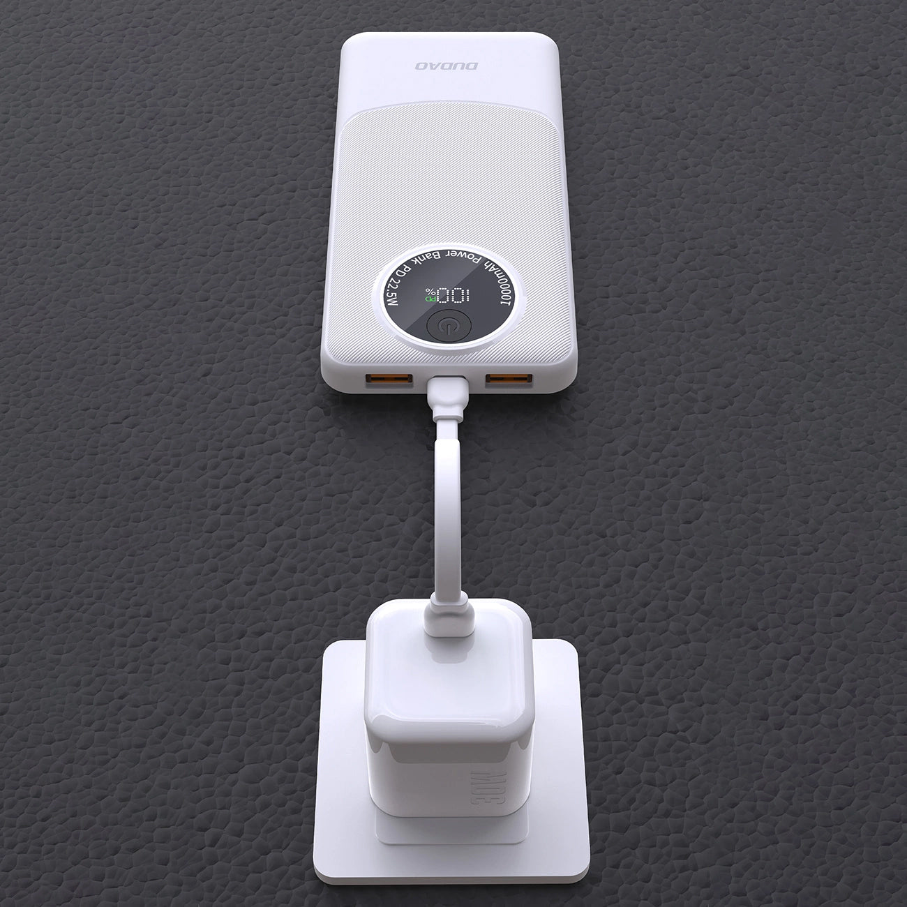 Zunanja baterija Dudao K12, 10000mAh, 22.5W, QC + PD, 1 x USB-C - 2 x USB-A, Črna
