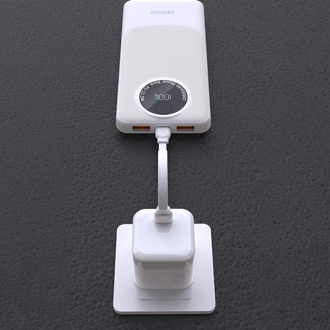 Zunanja baterija Dudao K12Pro, 20000mAh, 22.5W, QC + PD, 1 x USB-C - 2 x USB-A, Bela