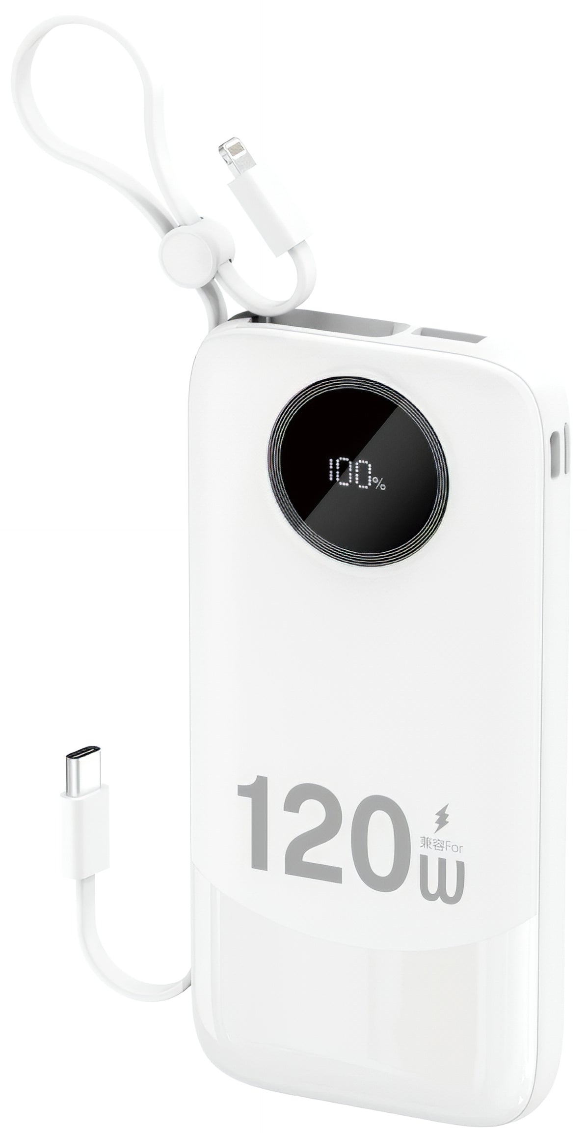 Zunanja baterija Dudao K13, 10000mAh, 120W, QC + PD, 1 x Lightning - 1 x USB-A - 2 x USB-C, Bela