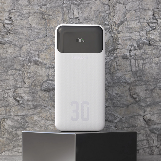 Zunanji akumulator Dudao K15MAX, 30000mAh, 22,5W, QC + PD, 1 x USB-A - 2 x Lightning - 2 x USB-C, bela