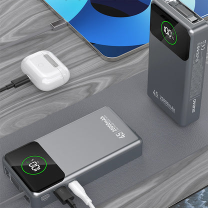 Zunanji akumulator Dudao K31 Pro, 20000mAh, 45W, QC + PD, 1 x USB-A - 2 x USB-C, Siva
