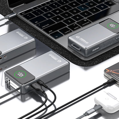 Zunanji akumulator Dudao K31 Pro, 20000mAh, 45W, QC + PD, 1 x USB-A - 2 x USB-C, Siva