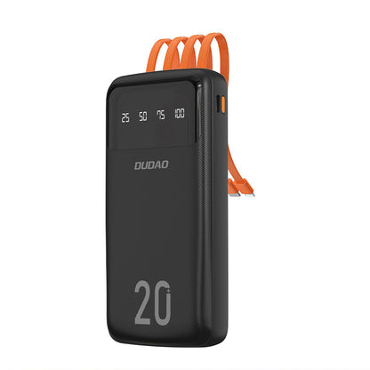 Zunanja baterija Dudao K6Pro+, 20000mAh, 10W, 1 x Lightning - 1 x microUSB - 1 x USB-A - 1 x USB-C, Črna