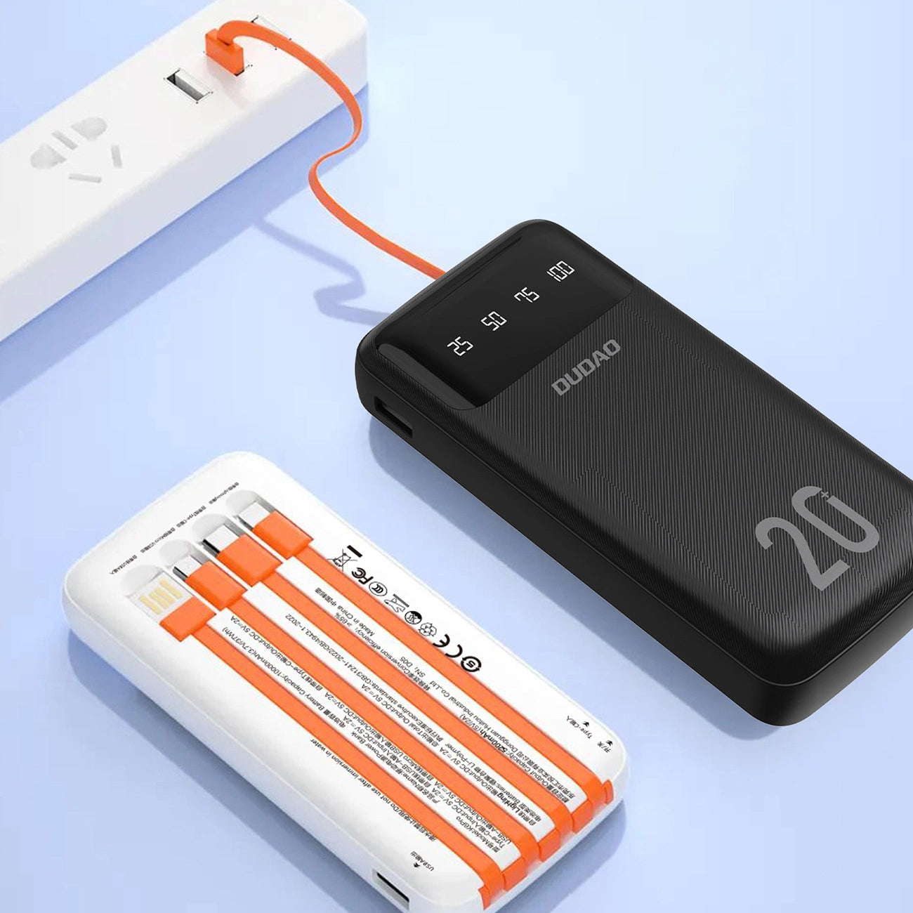 Zunanja baterija Dudao K6Pro+, 20000mAh, 10W, 1 x Lightning - 1 x microUSB - 1 x USB-A - 1 x USB-C, Črna