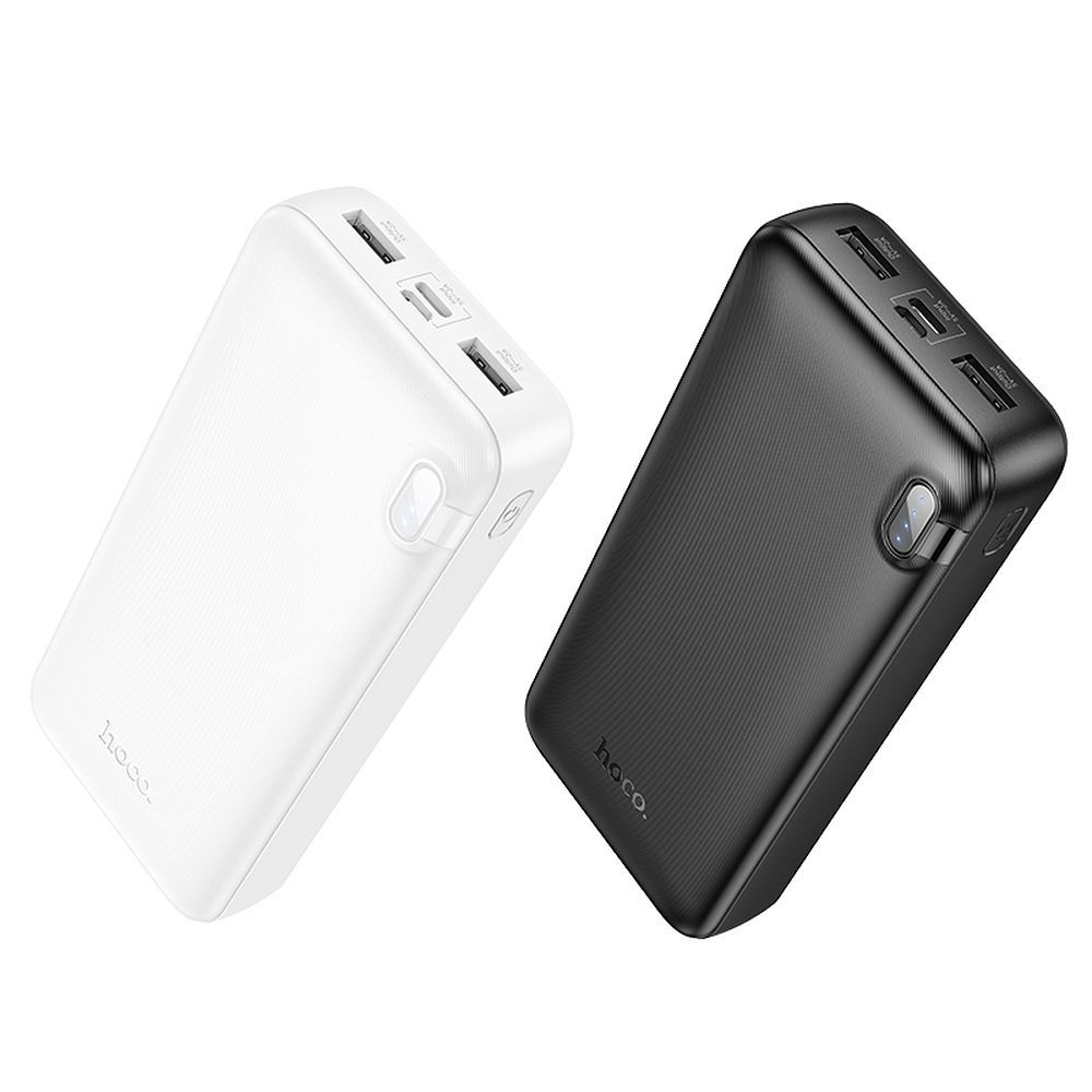 Zunanji baterijski paket HOCO J128A, 20000mAh, 10W, 2 x USB-A, Črn, Ponovno zapakiran