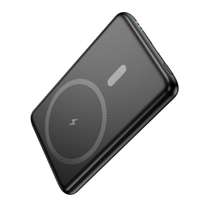 Zunanji akumulator HOCO Wireless J140A, 5000mAh, 20W, PD + QI, 1 x USB-C, Črn