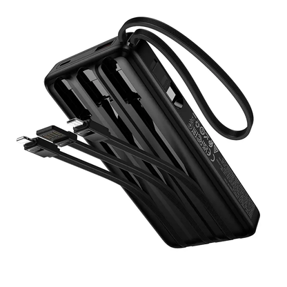 Zunanji akumulator HOCO J156 Founder, 10000mAh, 22,5W, QC + PD, 1 x Lightning - 1 x microUSB - 1 x USB-A - 2 x USB-C, Črn