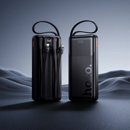 Zunanji akumulator HOCO J156 Founder, 10000mAh, 22,5W, QC + PD, 1 x Lightning - 1 x microUSB - 1 x USB-A - 2 x USB-C, Črn