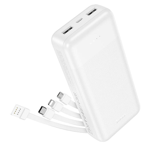 Zunanja baterija HOCO J163A, 20000 mAh, 10 W, 1 × Lightning – 1 × microUSB – 1 × USB-C – 2 × USB-A, bela