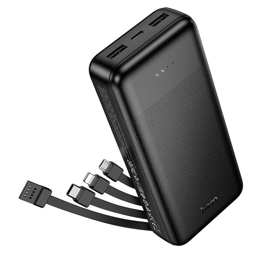 Zunanja baterija HOCO J163A, 20000 mAh, 10 W, 1 × Lightning – 1 × microUSB – 1 × USB-C – 2 × USB-A, črna