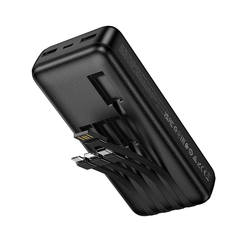 Zunanja baterija HOCO J163A, 20000 mAh, 10 W, 1 × Lightning – 1 × microUSB – 1 × USB-C – 2 × USB-A, črna