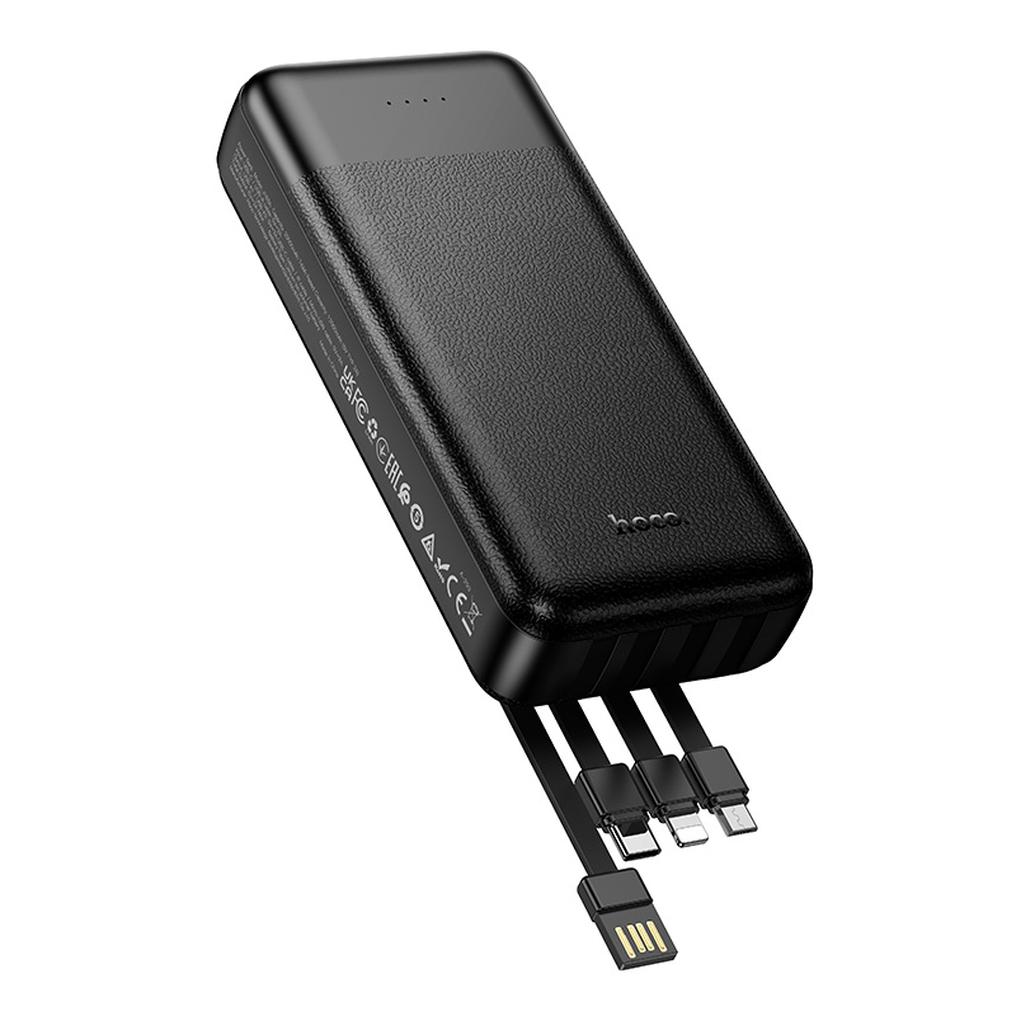 Zunanja baterija HOCO J163A, 20000 mAh, 10 W, 1 × Lightning – 1 × microUSB – 1 × USB-C – 2 × USB-A, črna