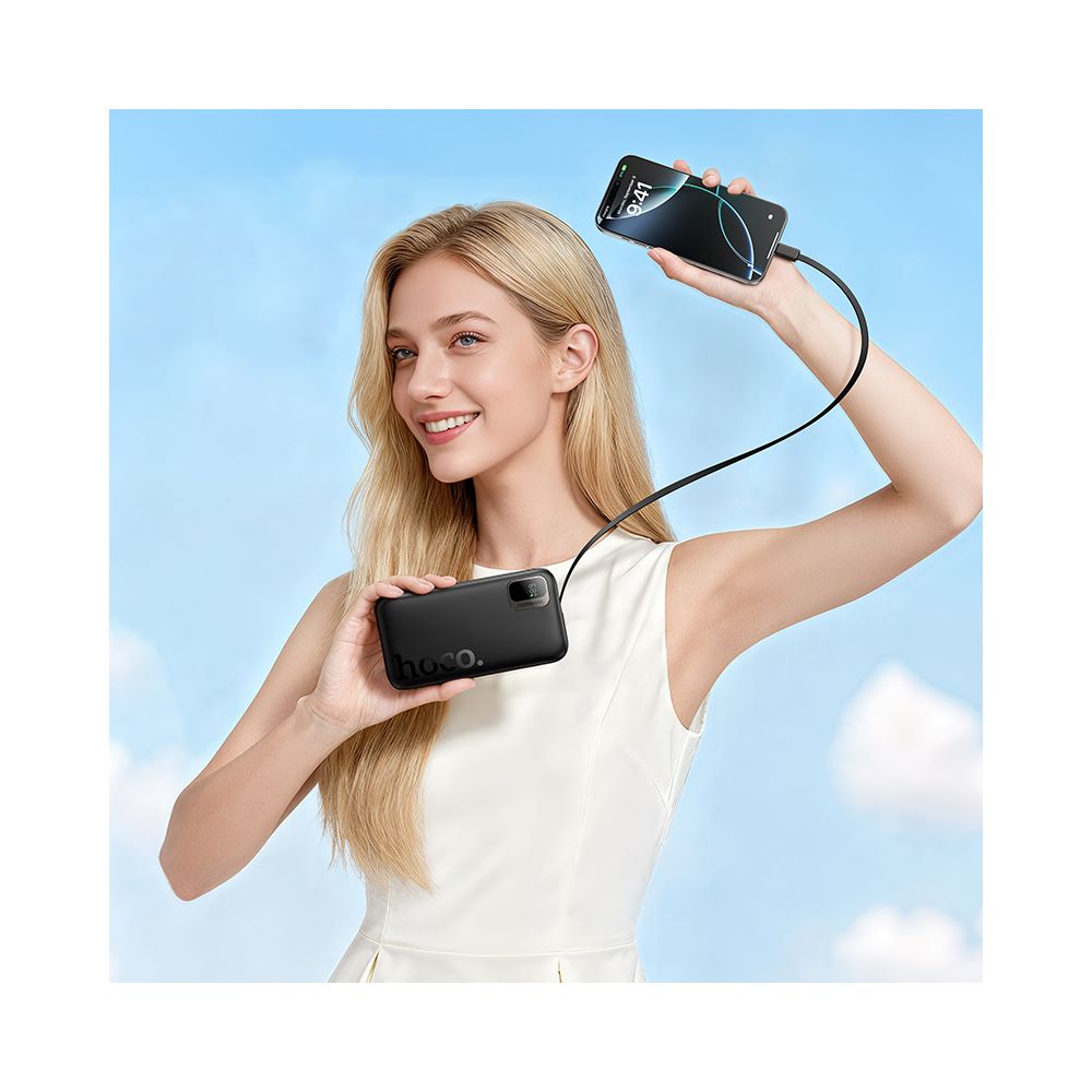 Zunanji akumulator HOCO Q51, 10000mAh, 20W, PD, 2 x USB-C, Črn
