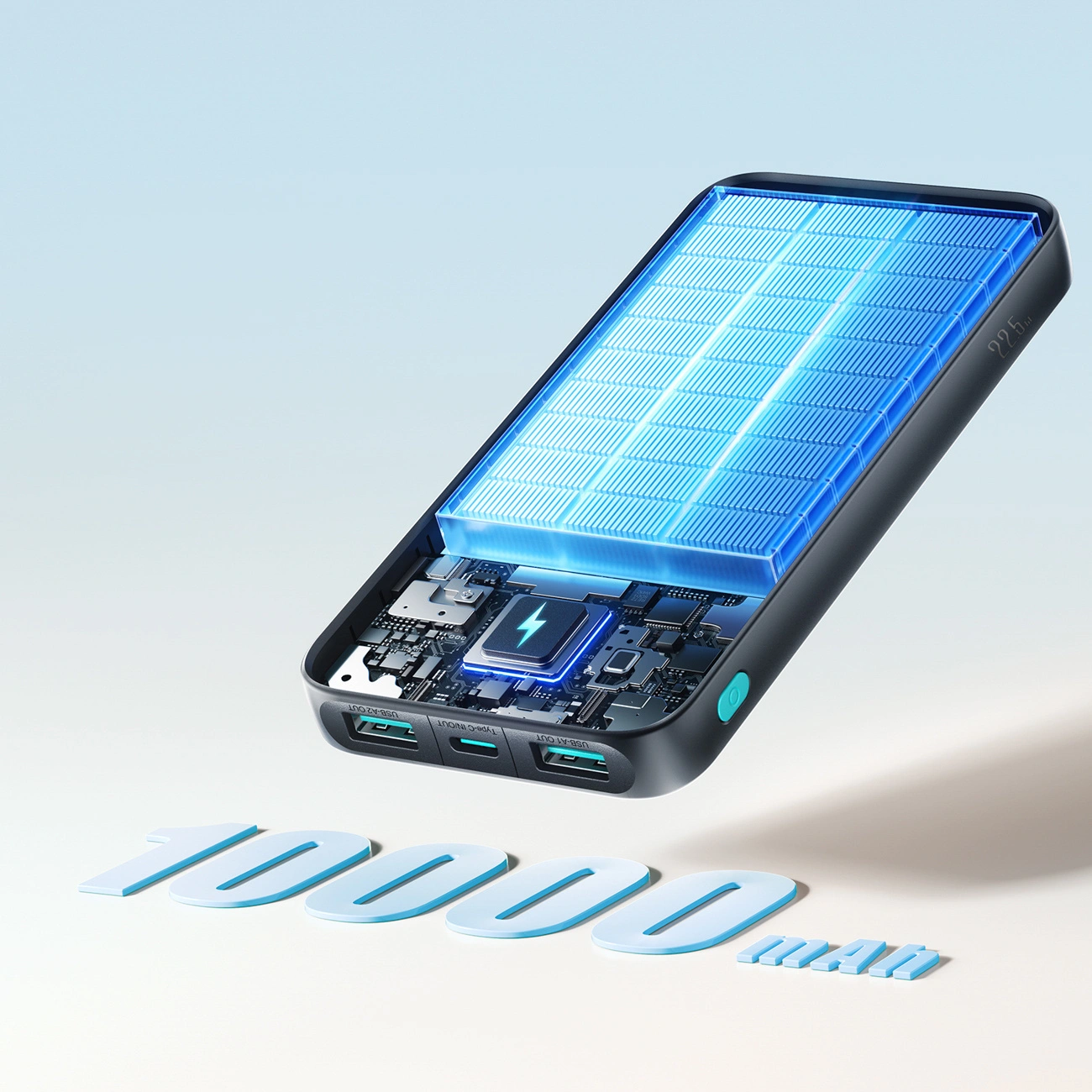 Zunanja baterija Joyroom JR-PBF12 Pro, 10000mAh, 22,5W, QC + PD, 1 x USB-C - 2 x USB-A, Črna