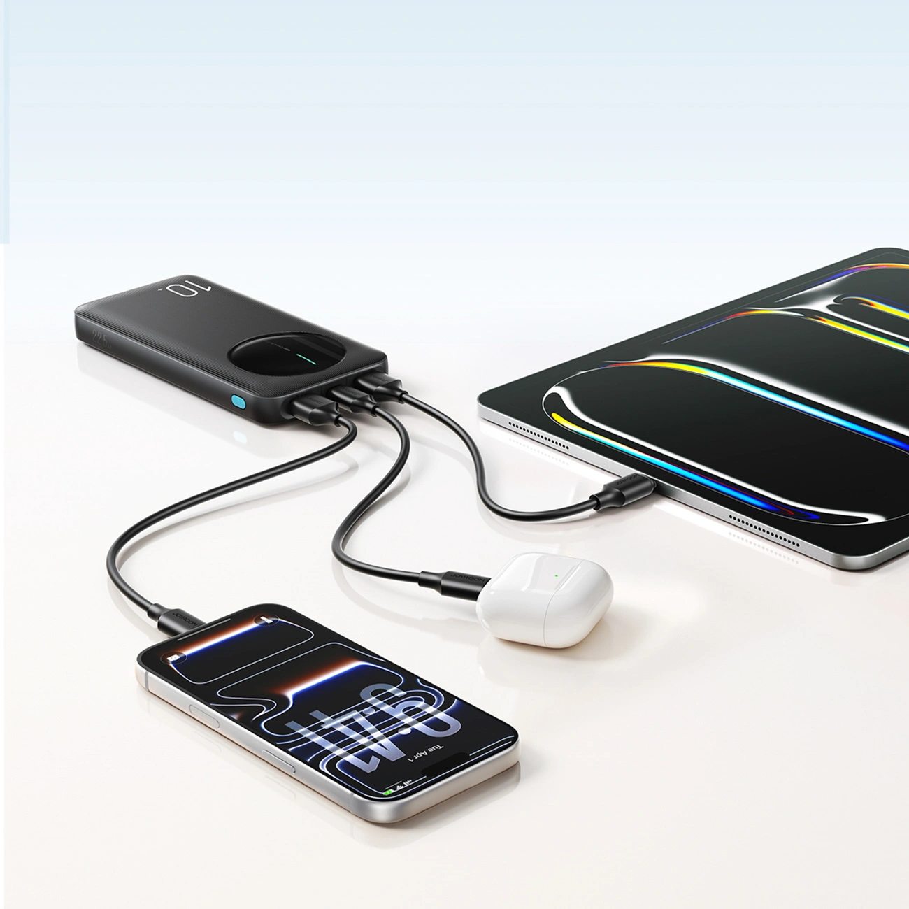 Zunanja baterija Joyroom JR-PBF12 Pro, 10000mAh, 22,5W, QC + PD, 1 x USB-C - 2 x USB-A, Črna