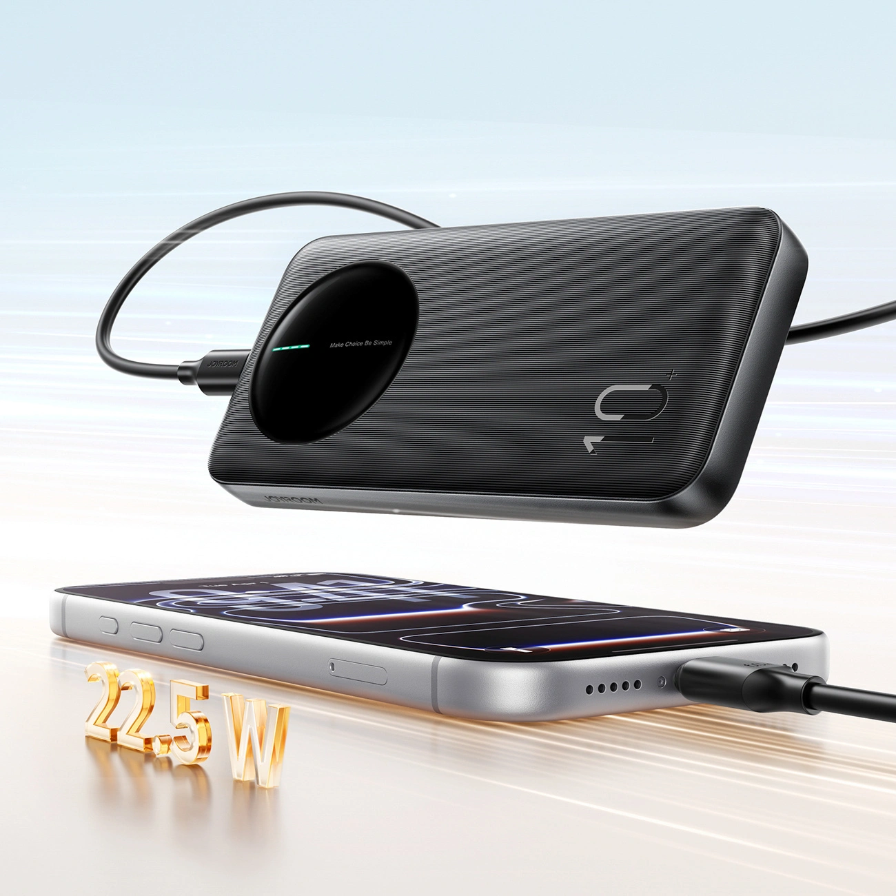 Zunanja baterija Joyroom JR-PBF12 Pro, 10000mAh, 22,5W, QC + PD, 1 x USB-C - 2 x USB-A, Črna