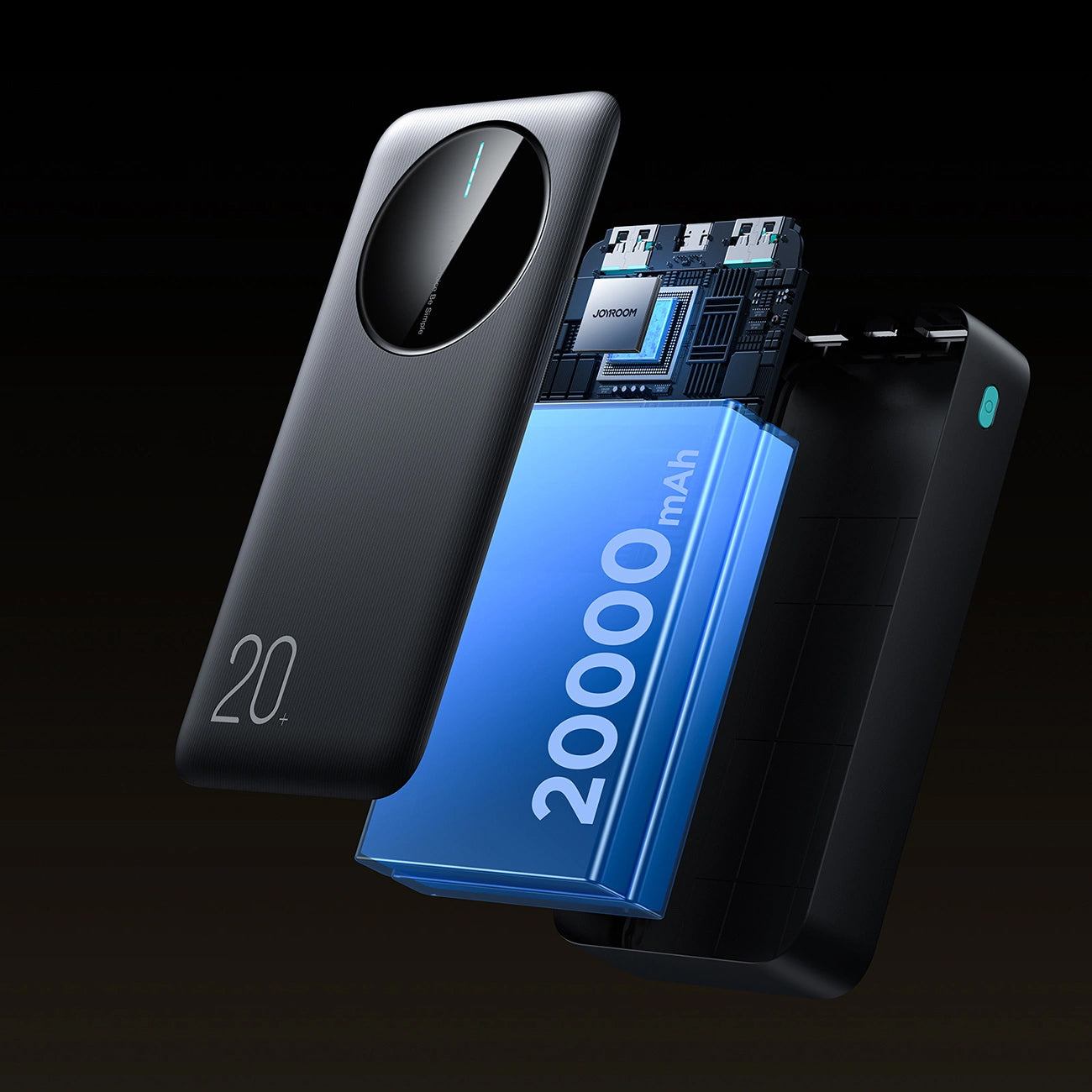 Zunanja baterija Joyroom JR-PBF14, 20000mAh, 12W, 1 x USB-C - 2 x USB-A, Črna