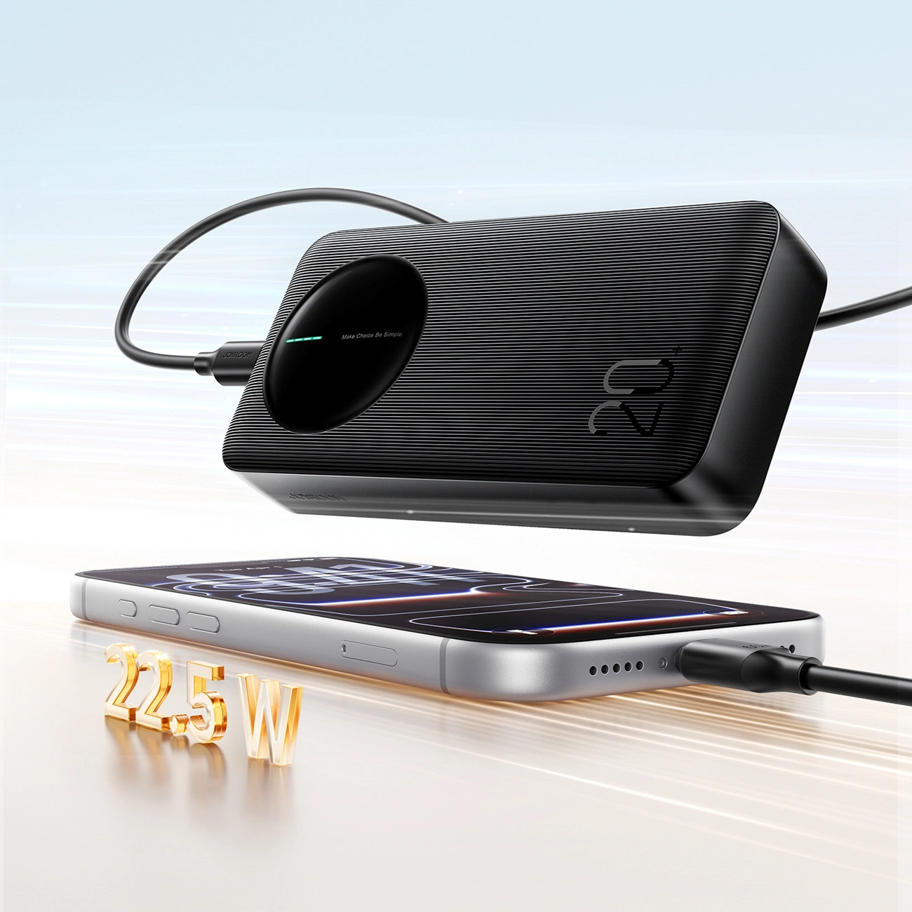 Zunanja baterija Joyroom JR-PBF14 Pro, 20000mAh, 22.5W, QC + PD, 1 x USB-C - 2 x USB-A, Črna