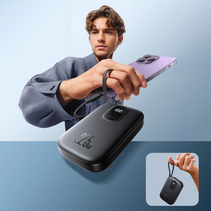 Zunanja baterija Joyroom JR-PBF18, 10000mAh, 22.5W, QC + PD, 1 x Lightning - 1 x USB-A - 1 x USB-C, Črna