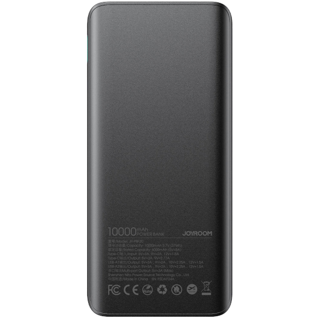 Zunanja baterija Joyroom JR-PBF20, 10000mAh, 25W, QC + PD, 1 x USB-C - 2 x USB-A, Črna