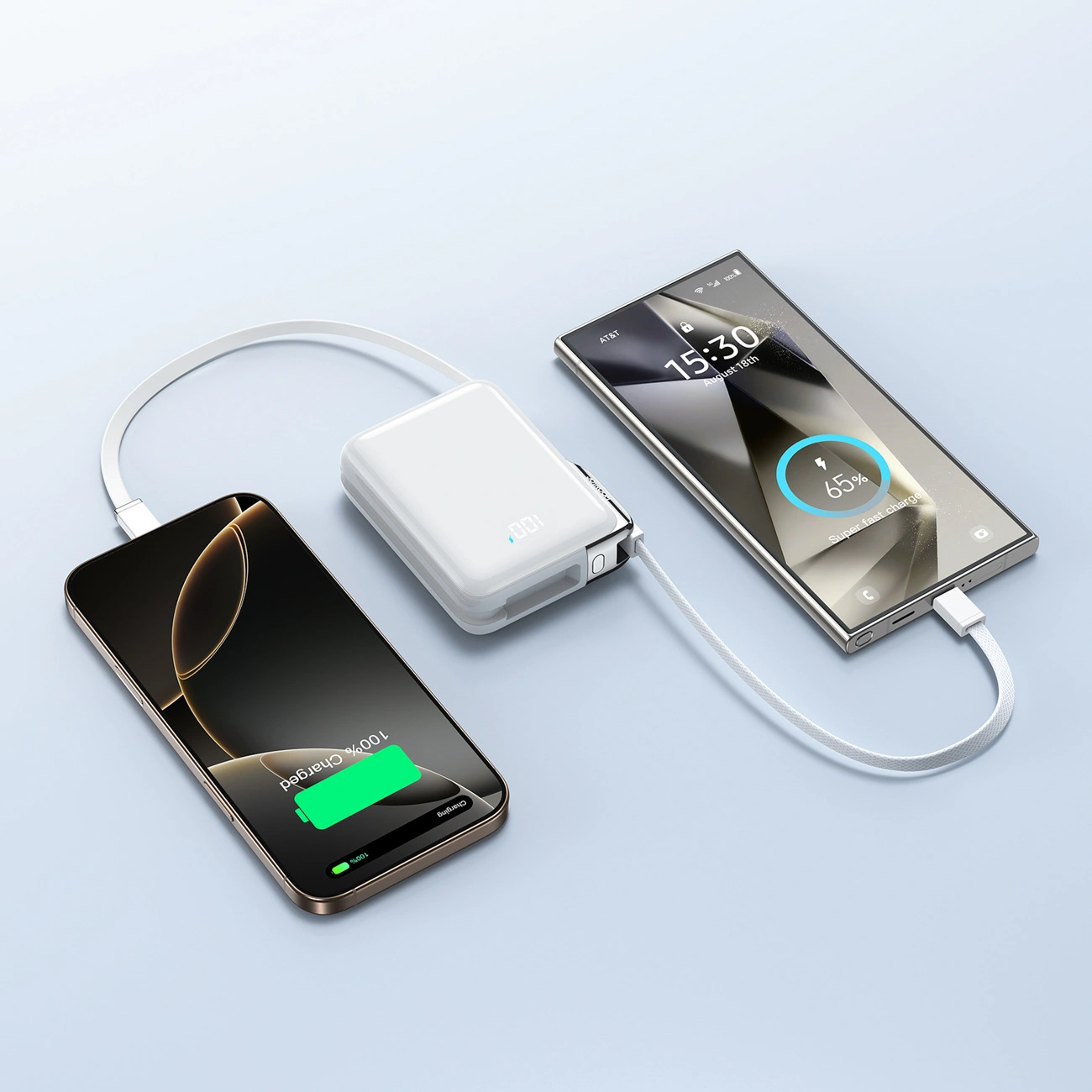 Zunanja baterija Joyroom JR-PBF27 Pro, 10000mAh, 30W, QC + PD, 1 x Lightning - 2 x USB-C, Bela