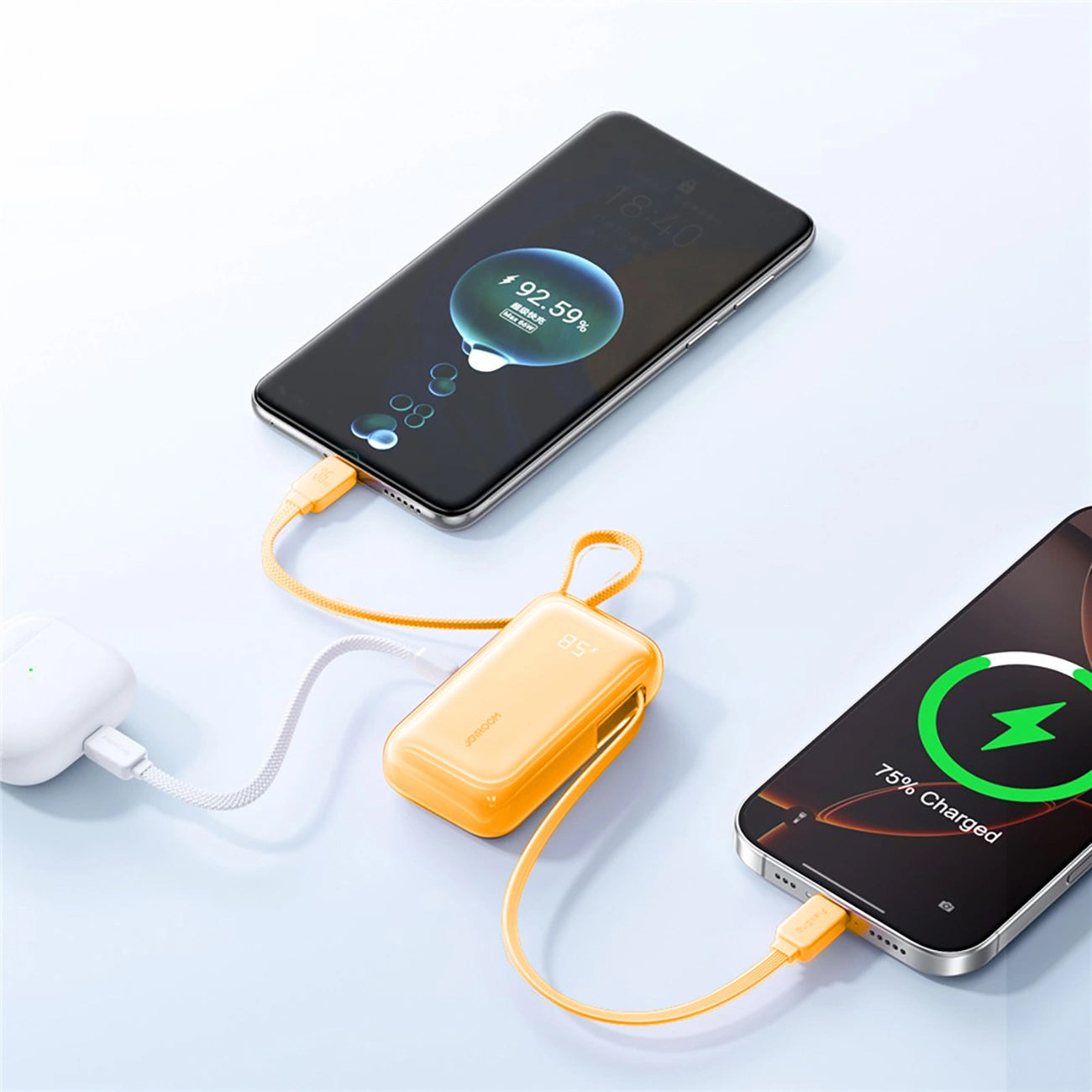 Zunanji akumulator Joyroom JR-PR2, 10000mAh, 35W, PD, 3 x USB-C, oranžen