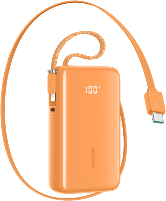Zunanji baterijski vir Joyroom JR-PR2L, 10000mAh, 35W, QC + PD, 1 x Lightning - 2 x USB-C, oranžna