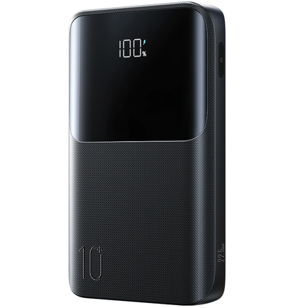 Zunanja baterija Joyroom JR-QP191, 10000mAh, 22.5W, QC + PD, 1 x USB-A - 2 x USB-C, Črna