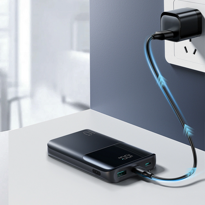 Zunanja baterija Joyroom JR-QP191, 10000mAh, 22.5W, QC + PD, 1 x USB-A - 2 x USB-C, Črna