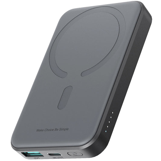 Joyroom JR-W020 Mini zunanja baterija, 5000 mAh, 20 W, QC + PD + FQI, 1 x QI - 1 x USB-A - 1 x USB-C, črna