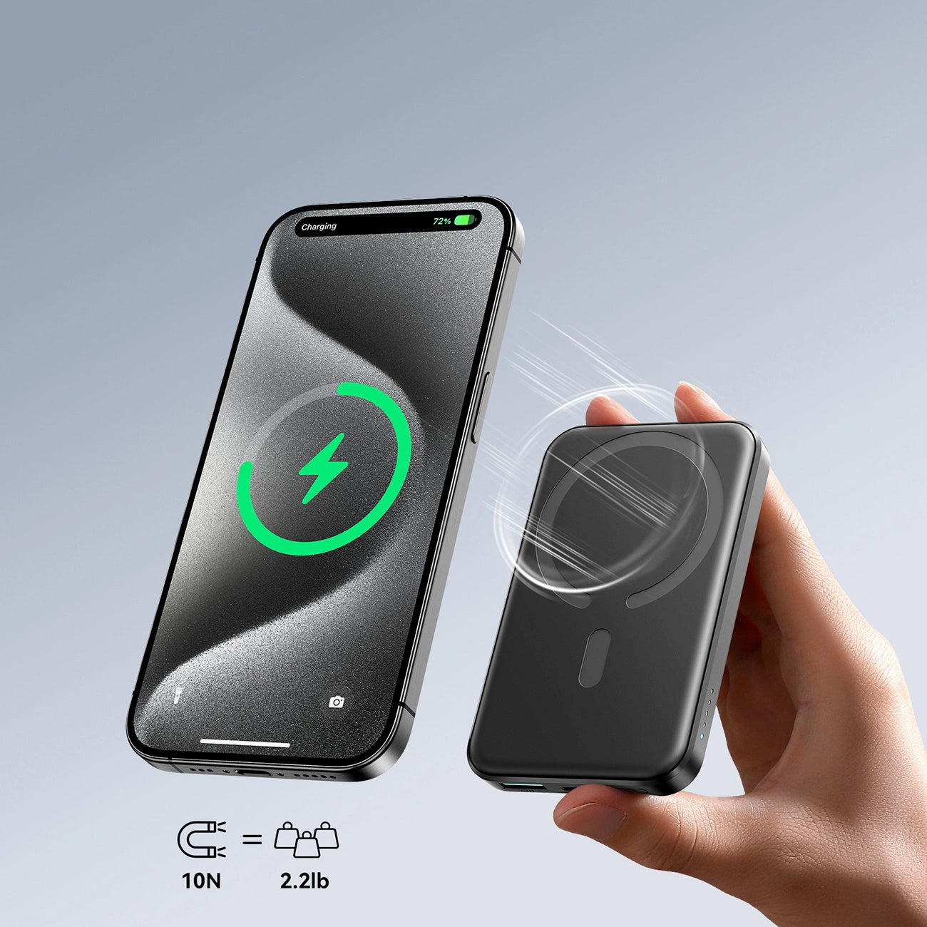 External Battery Joyroom JR-W020 Mini, 5000mAh, 20W, QC + PD + FQI, 1 x QI - 1 x USB-A - 1 x USB-C, Black 
