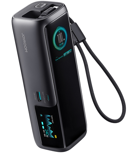 Zunanja baterija Joyroom PODIX PR70, 25000 mAh, 240 W, QC + PD, 1 × USB-A – 3 × USB-C, črna