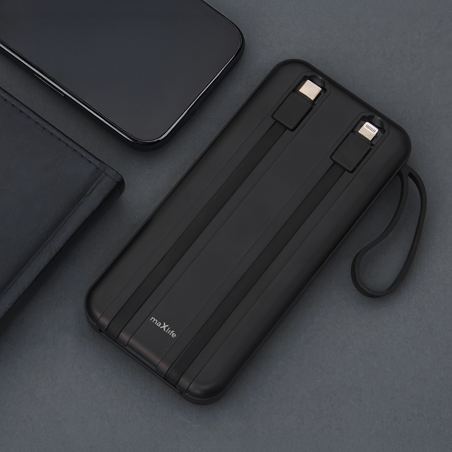 Zunanja baterija MaXlife MXPB-06, 10000mAh, 22.5W, QC + PD, 1 x Lightning - 2 x USB-A - 2 x USB-C, Črna