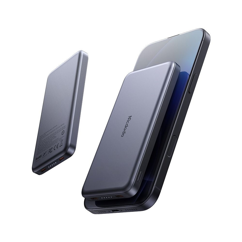 Zunanja baterija Wireless McDodo MC-3781 Meta, 10000mAh, 20W, PD + FQI, 1 x QI - 2 x USB-C, črna