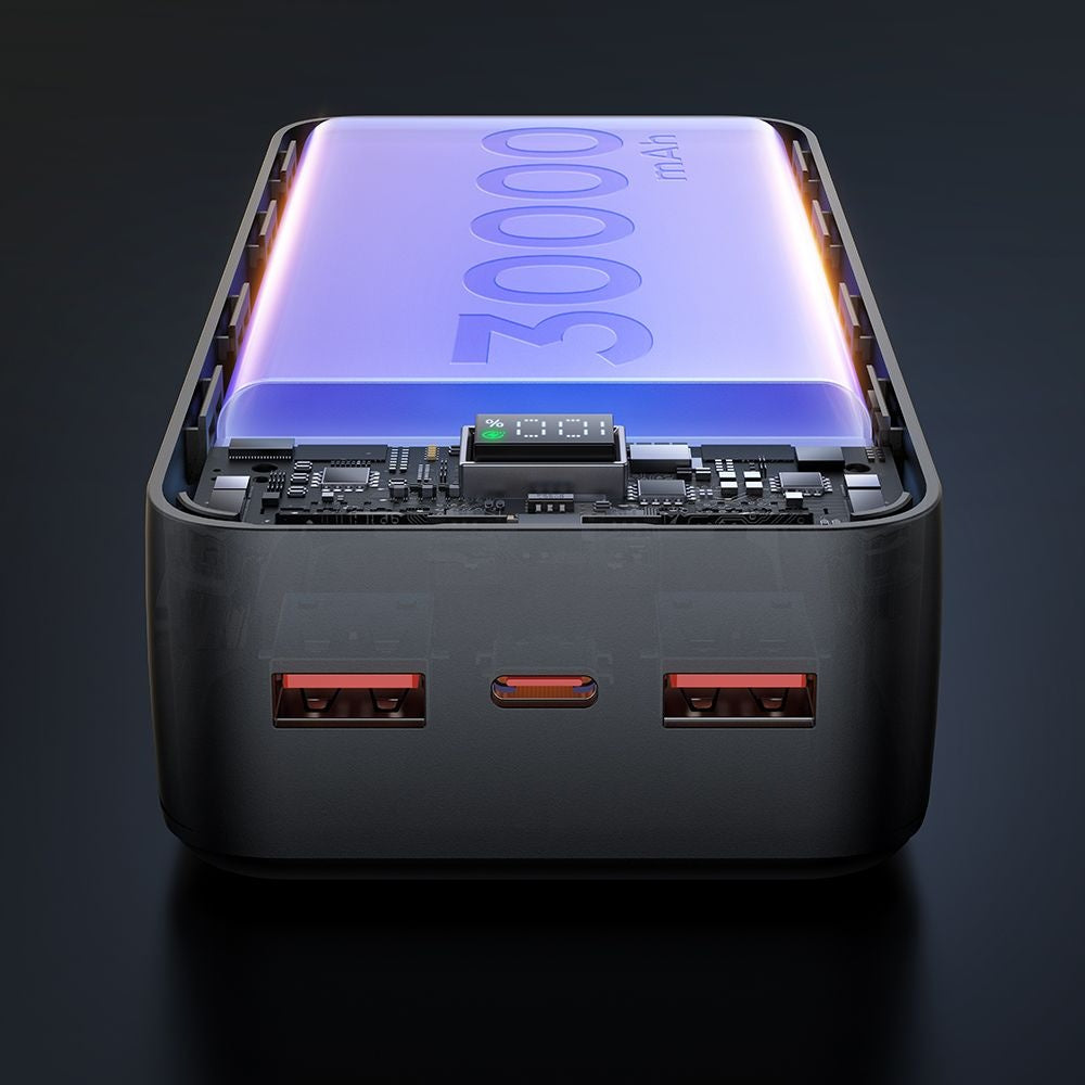 Zunanja baterija McDodo MC-4240, 30000mAh, 22.5W, QC + PD, 2 x USB-A - 1 x USB-C, Črna