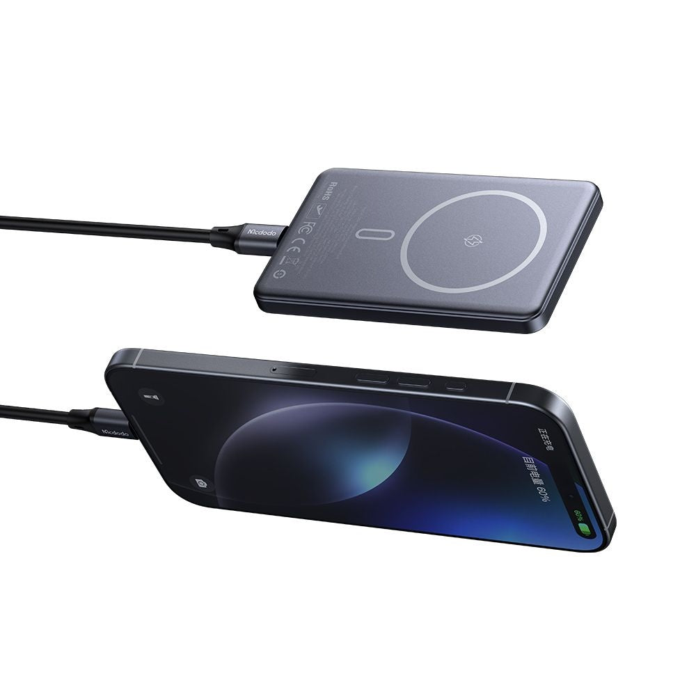 Zunanja baterija Wireless McDodo MC-4641 Meta, 5000mAh, 20W, PD + FQI, 1 x QI - 1 x USB-C, črna