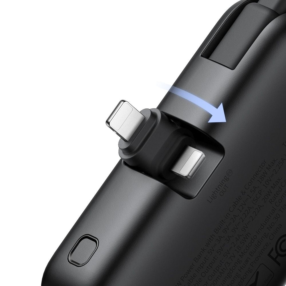 Zunanja baterija McDodo MC-7800 Freekit, 5000mAh, 22.5W, PD, 1 x Lightning - 2 x USB-C, črna