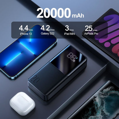 Zunanja baterija Joyroom, 20000mAh, 22.5W, QC + PD, 1 x USB-C - 2 x USB-A, Črna JR-QP192