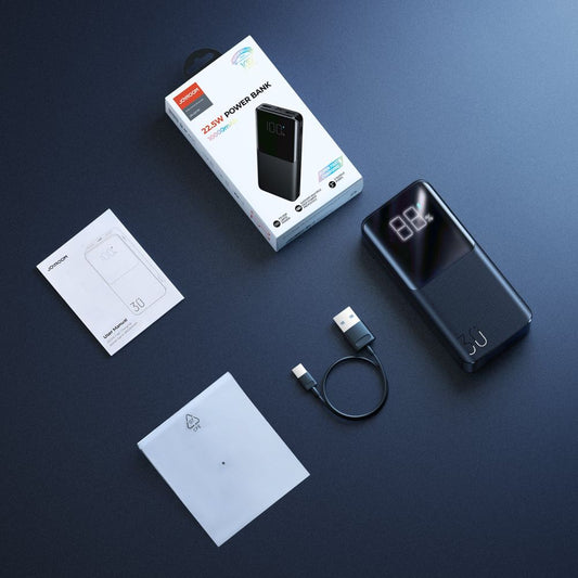 Zunanja baterija Joyroom JR-QP193, 30000mAh, 22,5W, QC + PD, 1 x USB-C - 2 x USB-A, Črna