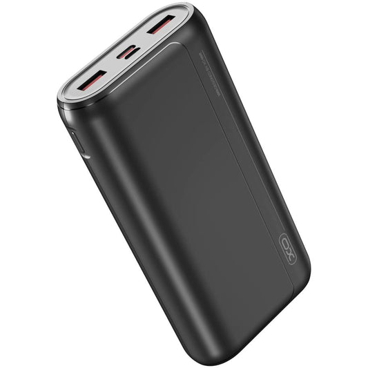 Zunanja baterija XO Design PR127, 20000mAh, 22.5W, QC + PD, 1 x USB-C - 2 x USB-A, Črna