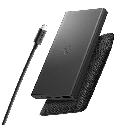 Zunanja baterija Spigen Essential, 10000mAh, 22.5W, QC + PD, 1 x USB-A - 2 x USB-C, črna