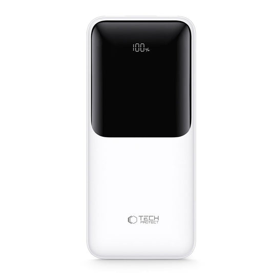Baterie Externa Tech-Protect PB01, 10000mAh, 22.5W, QC + PD, 1 x USB-C - 2 x USB-A, Alba